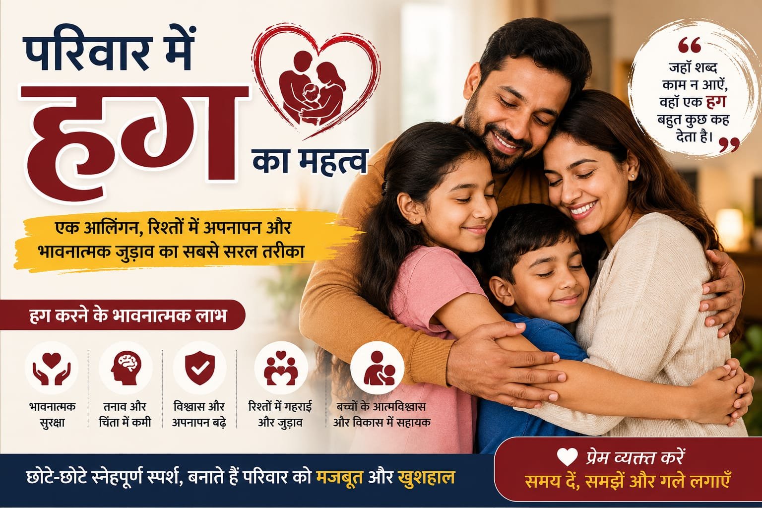 परिवार में “हग” का महत्व: एक आलिंगन कैसे रिश्तों को भावनात्मक रूप से मजबूत बनाता है